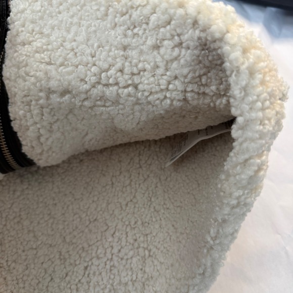 Abercrombie Fitch Blue Vegan Leather Sherpa Lined Jacket S Chore Outdoor Hiking - Picture 8 of 8